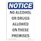 Signmission OSHA Notice Sign, NOTICE No Alcohol Or Drugs Allowed, 18in X 12in Decal, 12" W, 18" L, Portrait OS-NS-D-1218-V-16001 - alternate 1